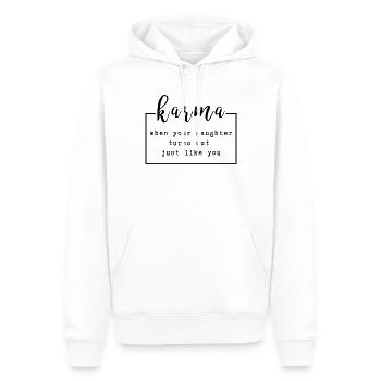 Croyant humoristique Sarcastique Fille Maman Paroles - Sweat à capuche Premium bio Homme - blanc - Devant - Nico (187cm)