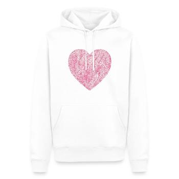Herz Niedlich Blumig Rosa Herz Liebe Frauen Mädchen - Männer Premium Bio Hoodie - Weiß - Vorne - Nico (187cm)
