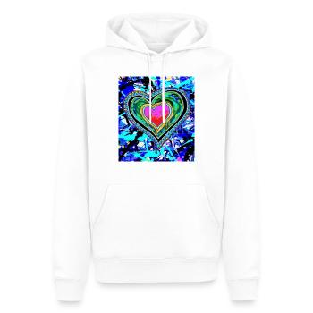 Heart Love spray paint graffiti cool - Men’s Premium Organic Hoodie - white - Front - Nico (187cm)