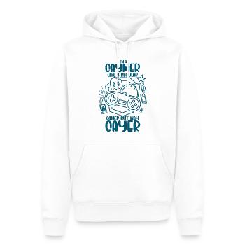 Gaymer humoristique comme un joueur régulier Sarcastique - Sweat à capuche Premium bio Homme - blanc - Devant - Nico (187cm)