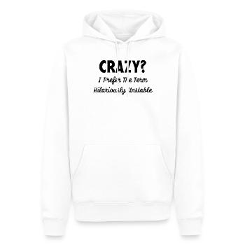 Drôle de dire que je préfère le terme sarcasme instable - Sweat à capuche Premium bio Homme - blanc - Devant - Nico (187cm)