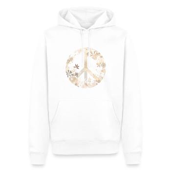 Signe de la paix amants du monde fleur hippie artistique - Sweat à capuche Premium bio Homme - blanc - Devant - Nico (187cm)