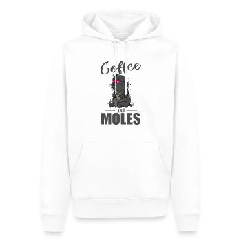 Tertre de café et de taupes - Sweat à capuche Premium bio Homme - blanc - Devant - Nico (187cm)