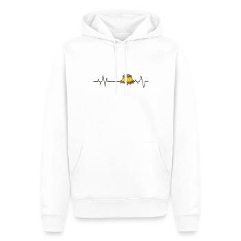 Herzschlaglinie Pudding Dessert Nachtisch - Männer Premium Bio Hoodie - Weiß - Vorne - Nico (187cm)