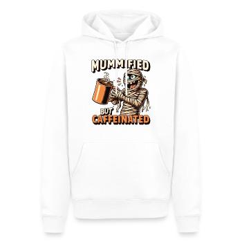 Caffeinated Mummy - Coffee lovers gift - Men’s Premium Organic Hoodie - white - Front - Nico (187cm)