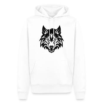 Wolfs-Emblem - Männer Premium Bio Hoodie - Weiß - Vorne - Nico (187cm)