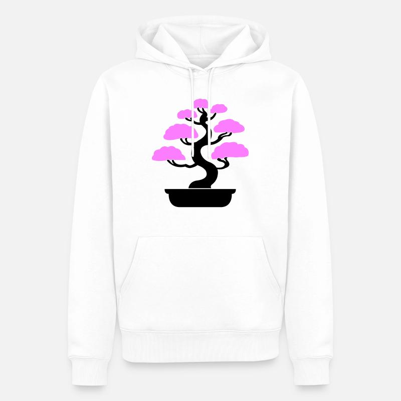 bonsai baum tree - Männer Premium Bio Hoodie - Weiß