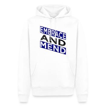 funny sayings helping hand joke support system - Männer Premium Bio Hoodie - Weiß - Vorne - Nico (187cm)
