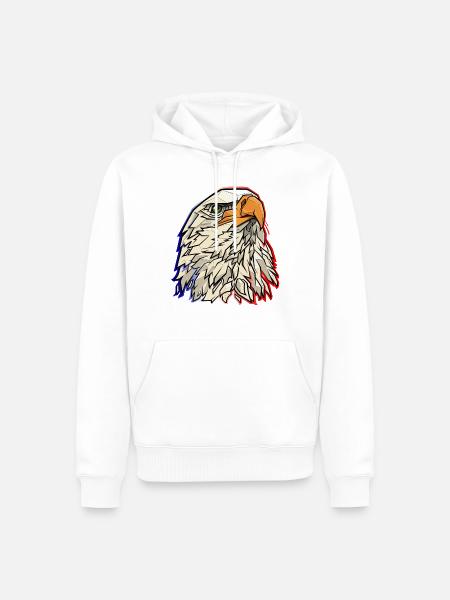 Weißkopfseeadler - Männer Premium Bio Hoodie - Weiß