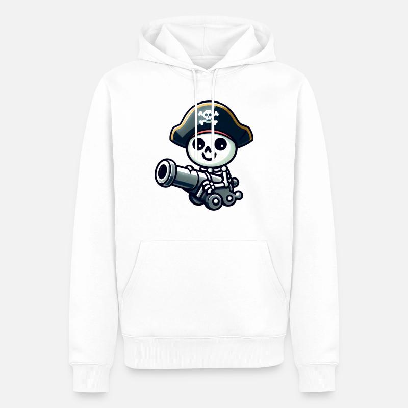 Crâne Pirate - Trésor Squelette - Sweat à capuche Premium bio Homme - blanc