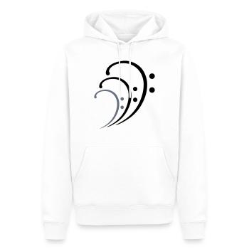 3 Clé de Musique de Fa Trois Notes de Musique Notes de Musique - Sweat à capuche Premium bio Homme - blanc - Devant - Nico (187cm)