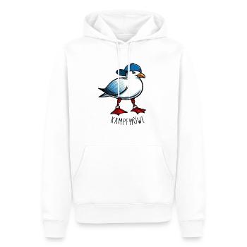 KAMPFMÖWE - Humorvolles Design für Möwen-Fans! - Männer Premium Bio Hoodie - Weiß - Vorne - Nico (187cm)