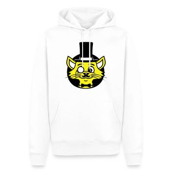 Sir Cat Gentleman Chapeau haut de forme Monocle Rich Gentleman - Sweat à capuche Premium bio Homme - blanc - Devant - Nico (187cm)