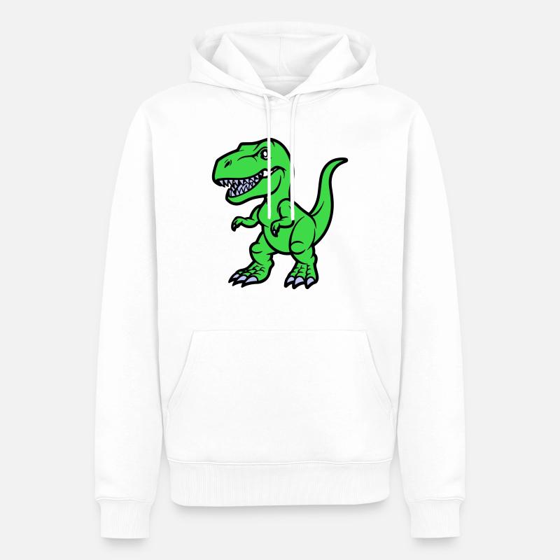 T Rex Comic - Männer Premium Bio Hoodie - Weiß