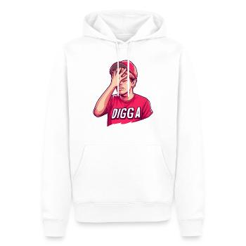 Digga Facepalm - Männer Premium Bio Hoodie - Weiß - Vorne - Nico (187cm)