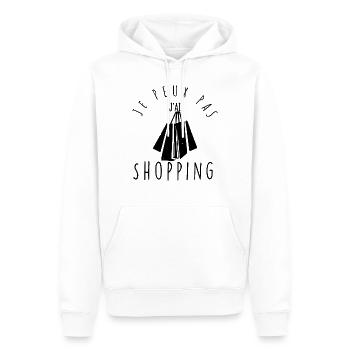 Ich kann nicht, ich muss einkaufen. - Männer Premium Bio Hoodie - Weiß - Vorne - Nico (187cm)