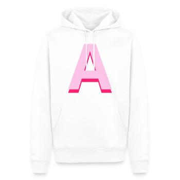 Pop- und moderner rosa Buchstabe a - Männer Premium Bio Hoodie - Weiß - Vorne - Nico (187cm)