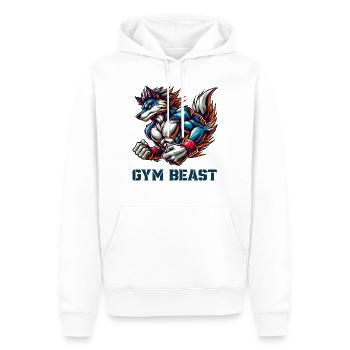 gymnase pour animaux de loup - Sweat à capuche Premium bio Homme - blanc - Devant - Nico (187cm)