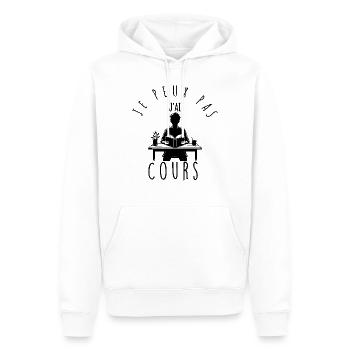 Ich kann nicht, ich habe Unterricht. - Männer Premium Bio Hoodie - Weiß - Vorne - Nico (187cm)