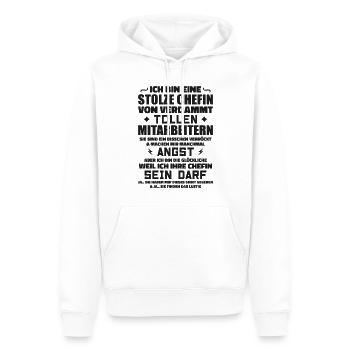 Fier patron de d’employés géniaux - Sweat à capuche Premium bio Homme - blanc - Devant - Nico (187cm)