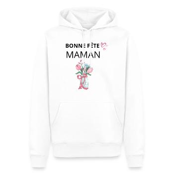 Bonne fête maman - Sweat à capuche Premium bio Homme - blanc - Devant - Nico (187cm)
