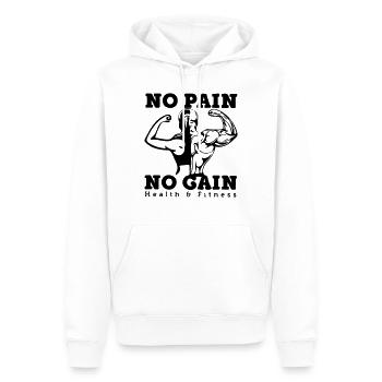 ohne Fleiß kein Preis - Männer Premium Bio Hoodie - Weiß - Vorne - Nico (187cm)