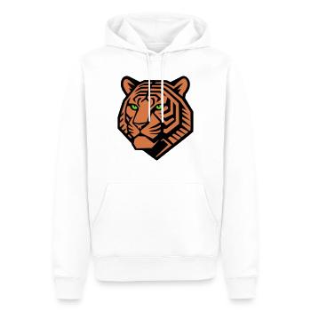 Tigre géométrique - Conception vectorielle - Sweat à capuche Premium bio Homme - blanc - Devant - Nico (187cm)