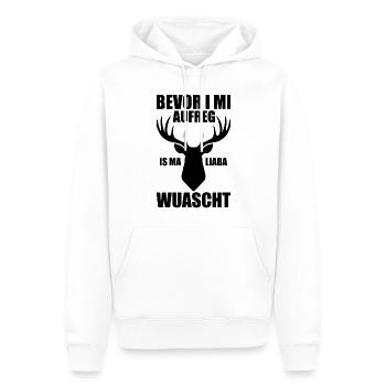 Bevor I mi aufreg Is Ma Liaba Wuascht Geschenk - Männer Premium Bio Hoodie - Weiß - Vorne - Nico (187cm)