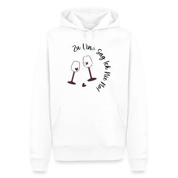 Zu Vino sag ich nie No – Lustiges Wein-SVG - Männer Premium Bio Hoodie - Weiß - Vorne - Nico (187cm)