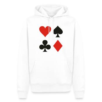Karten - Männer Premium Bio Hoodie - Weiß - Vorne - Nico (187cm)