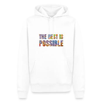 The best is possible - Sweat à capuche Premium bio Homme - blanc - Devant - Nico (187cm)