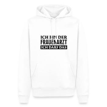 Frauenarzt Spruch Lustiges Frauenarzt Geschenk - Männer Premium Bio Hoodie - Weiß - Vorne - Nico (187cm)
