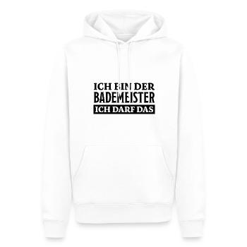 Bademeister Spruch Lustiges Bademeister Geschenk - Männer Premium Bio Hoodie - Weiß - Vorne - Nico (187cm)