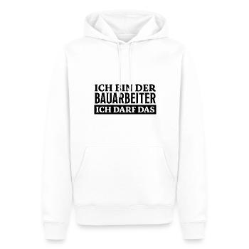 Bauarbeiter Spruch Lustiges Bauarbeiter Geschenk - Männer Premium Bio Hoodie - Weiß - Vorne - Nico (187cm)