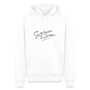 Carpe Diem - Men’s Premium Organic Hoodie - white - Front - Nico (187cm)