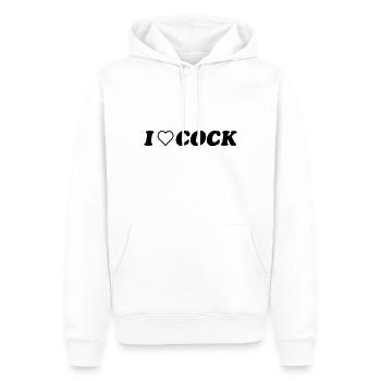 I LOVE COCK - CO1 - Männer Premium Bio Hoodie - Weiß - Vorne - Nico (187cm)