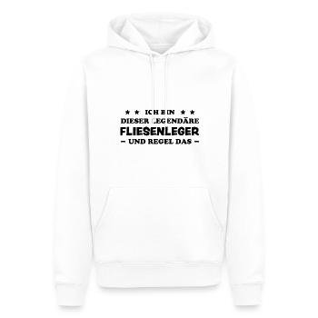 Fliesenleger Lustig Spruch Job Bodenleger Geschenk - Männer Premium Bio Hoodie - Weiß - Vorne - Nico (187cm)