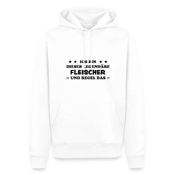 Fleischer Metzger Lustig Spruch Fleischer Geschenk - Männer Premium Bio Hoodie - Weiß - Vorne - Nico (187cm)