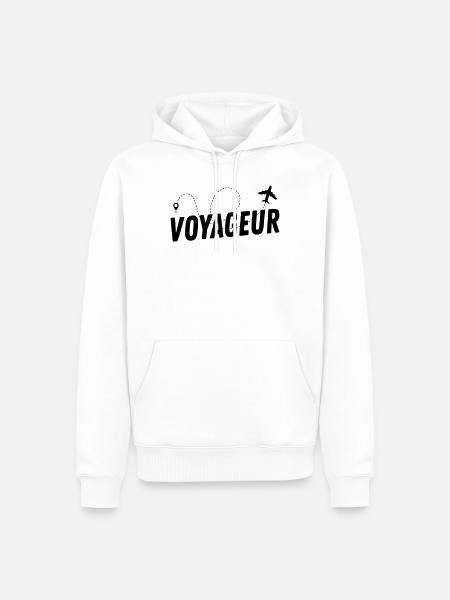 Traveler - Men’s Premium Organic Hoodie - white