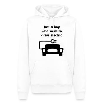 Les voitures électriques - Sweat à capuche Premium bio Homme - blanc - Devant - Nico (187cm)