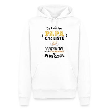 Je suis un papa cycliste - Sweat à capuche Premium bio Homme - blanc - Devant - Nico (187cm)