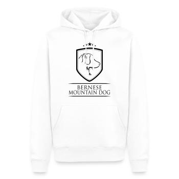 BERNESE MOUNTAIN DOG WAPPEN - Männer Premium Bio Hoodie - Weiß - Vorne - Nico (187cm)