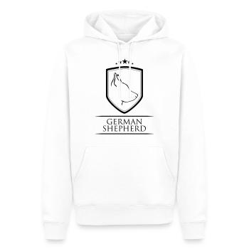 GERMAN SHEPHERD WAPPEN - Männer Premium Bio Hoodie - Weiß - Vorne - Nico (187cm)