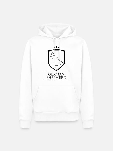 GERMAN SHEPHERD WAPPEN - Männer Premium Bio Hoodie - Weiß