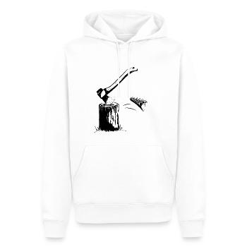 Holzfäller Axt Beil Holz hacken cooles Geschenk - Männer Premium Bio Hoodie - Weiß - Vorne - Nico (187cm)