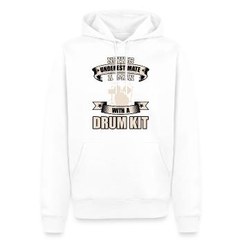 Drum Kit T-Shirt Gift Idea Christmas Funny - Men’s Premium Organic Hoodie - white - Front - Nico (187cm)