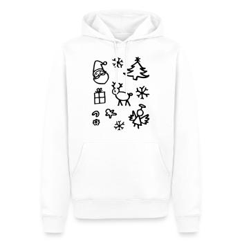 motifs de Noël Cadeaux de Noël photo - Sweat à capuche Premium bio Homme - blanc - Devant - Nico (187cm)