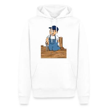parkettleger parquet flooring fitter floor casual - Männer Premium Bio Hoodie - Weiß - Vorne - Nico (187cm)