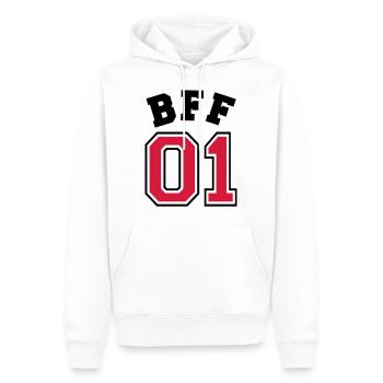 BFF 01 - Best friend forever 01 - Bester Freund - Sweat à capuche Premium bio Homme - blanc - Devant - Nico (187cm)