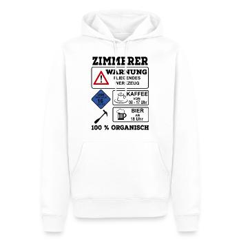 Zimmerer - Männer Premium Bio Hoodie - Weiß - Vorne - Nico (187cm)